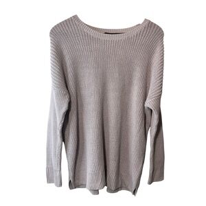 Eileen Fisher Organic Cotton Lilac Scoop Neck Knit Sweater Size Medium